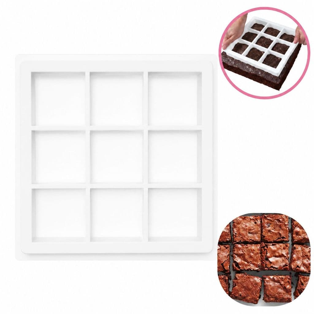 Cortador De Brownie Quadrado 9 Pedaços 6 x 6 Corte Fácil