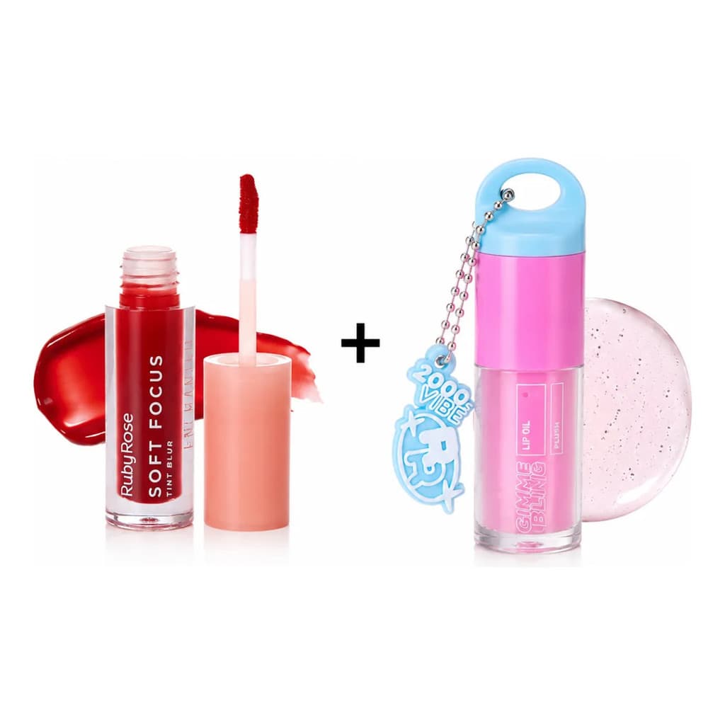 Kit Lip Tint Soft Focus Scarlet + Lip Oil Ruby Rose
