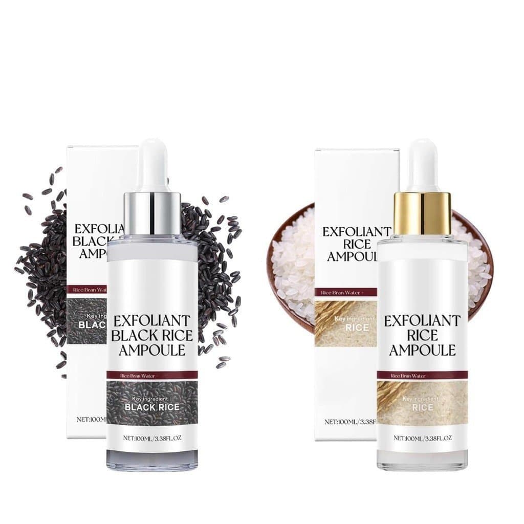 Peel Shot Glow Rice Ampoule Duo, Exfoliante de Arroz Preto e Branco, Versão Atualizada 2025 |   Peeling Suave, Hidratant