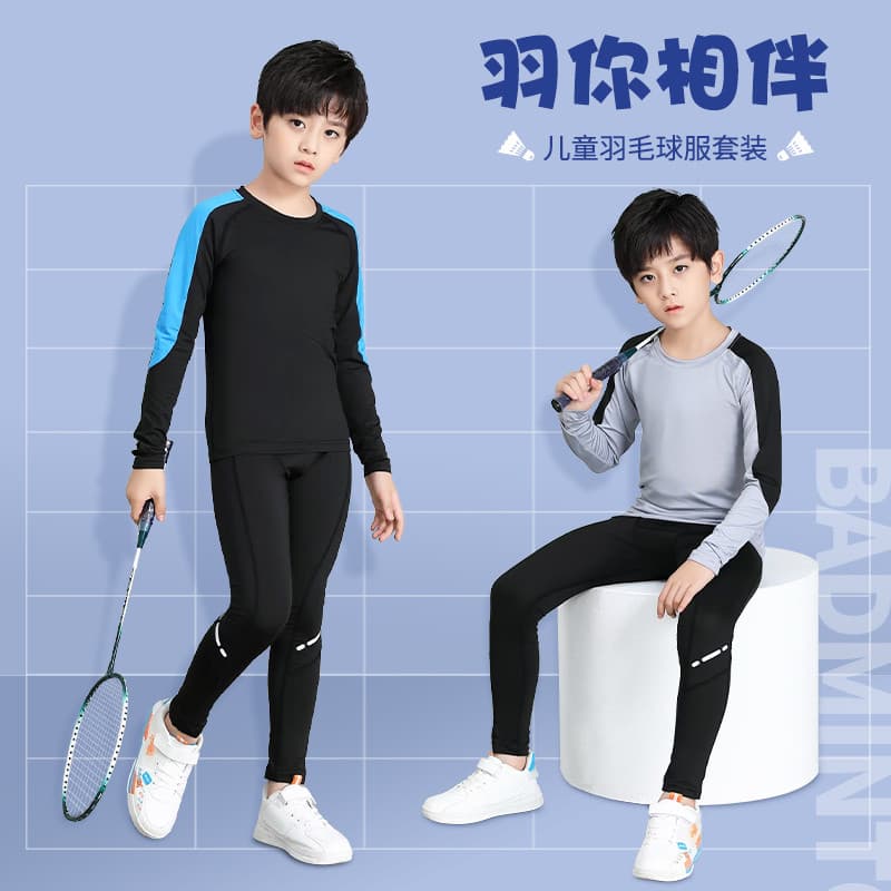 Crianças camisa de Badminton outono collants terno de treinamento esportes tênis de mesa de secagem rápida camiseta de m