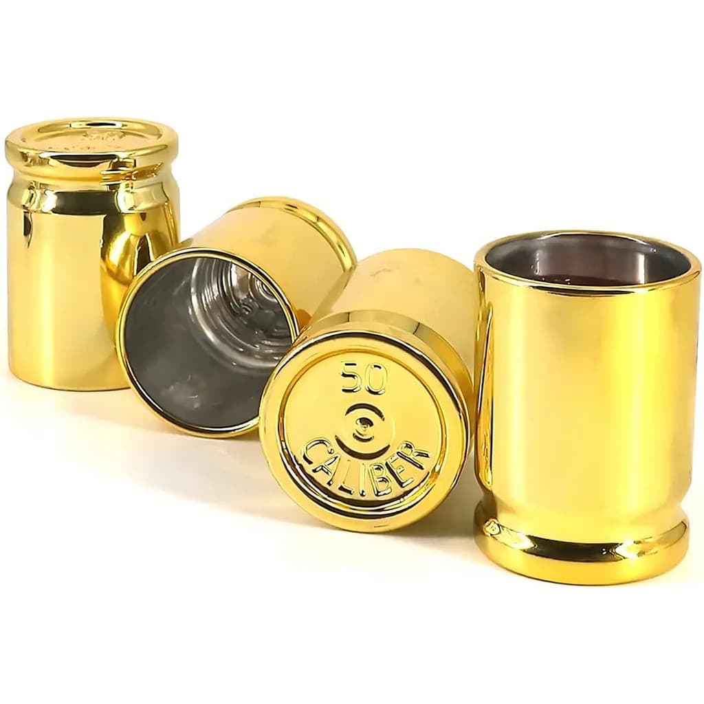 Kit 4 Copos Shot Cápsula Munição 60ml Tequila Vodka Whisky