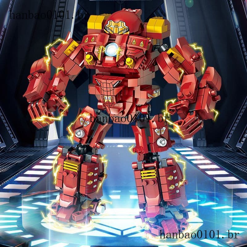 [1234 Coleção de Pessoas] Blocos de Construção de Armadura do Homem de Ferro Hulkbuster Compatíveis com Meninos Edu