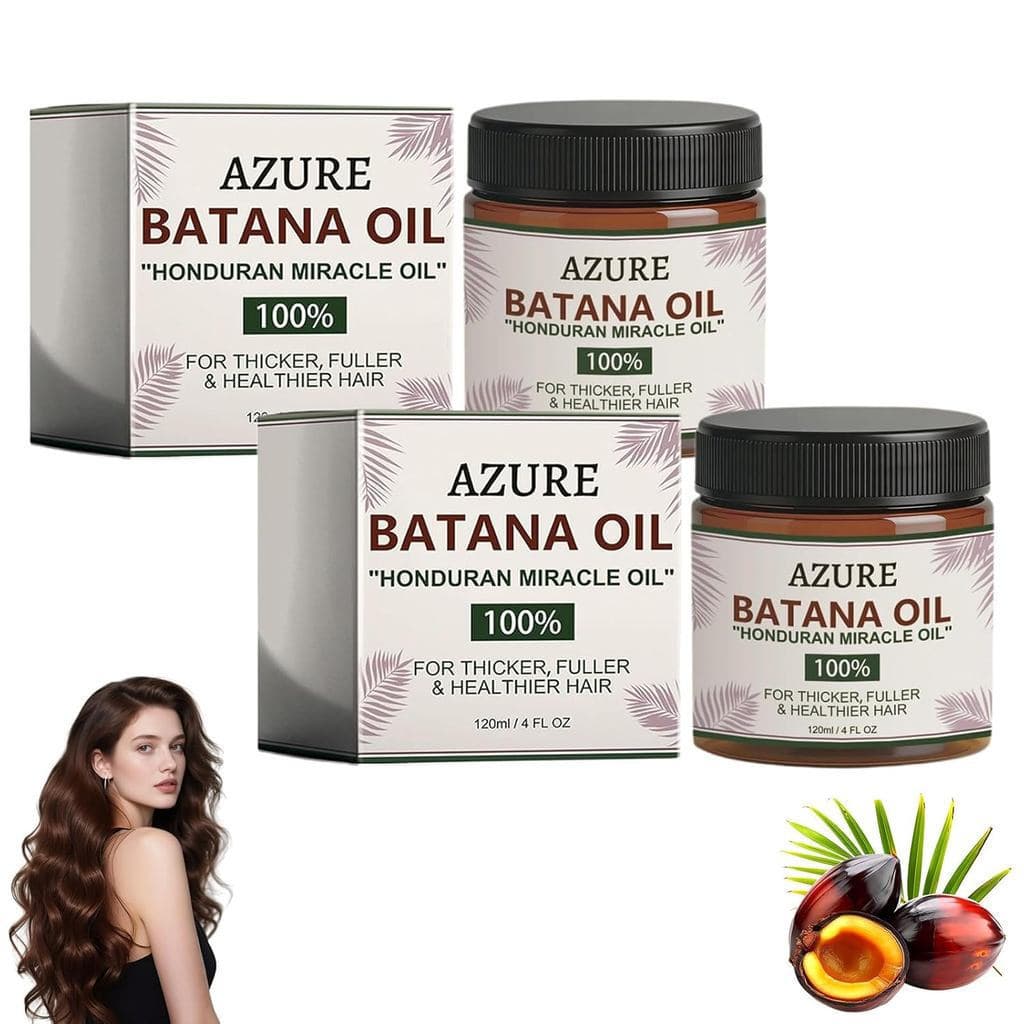 Óleo de Batana Azure para Crescimento Capilar, 100% Puro, Óleo Hidratante para Cabelos Mais Grossos e Fortes e Saúde do
