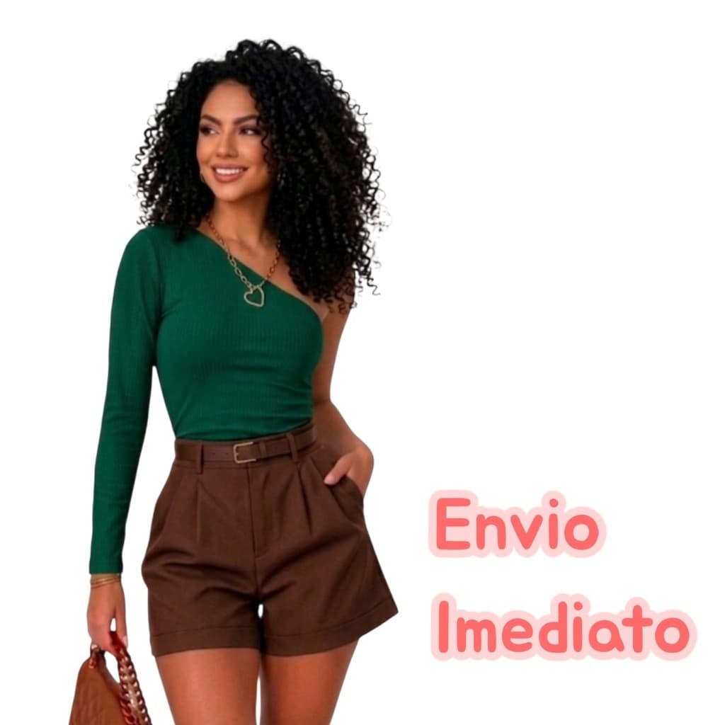 Body Feminina Nula Manga - Uma Manga Longa Tecido Suplex Premium Modelagem Slim Collant Modelador Bori