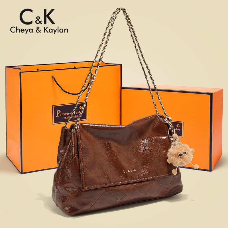 CHEYA & KAYLAN A Popular sacola de viagem de grande capacidade deste ano feminina bolsa de ombro com corrente combinada