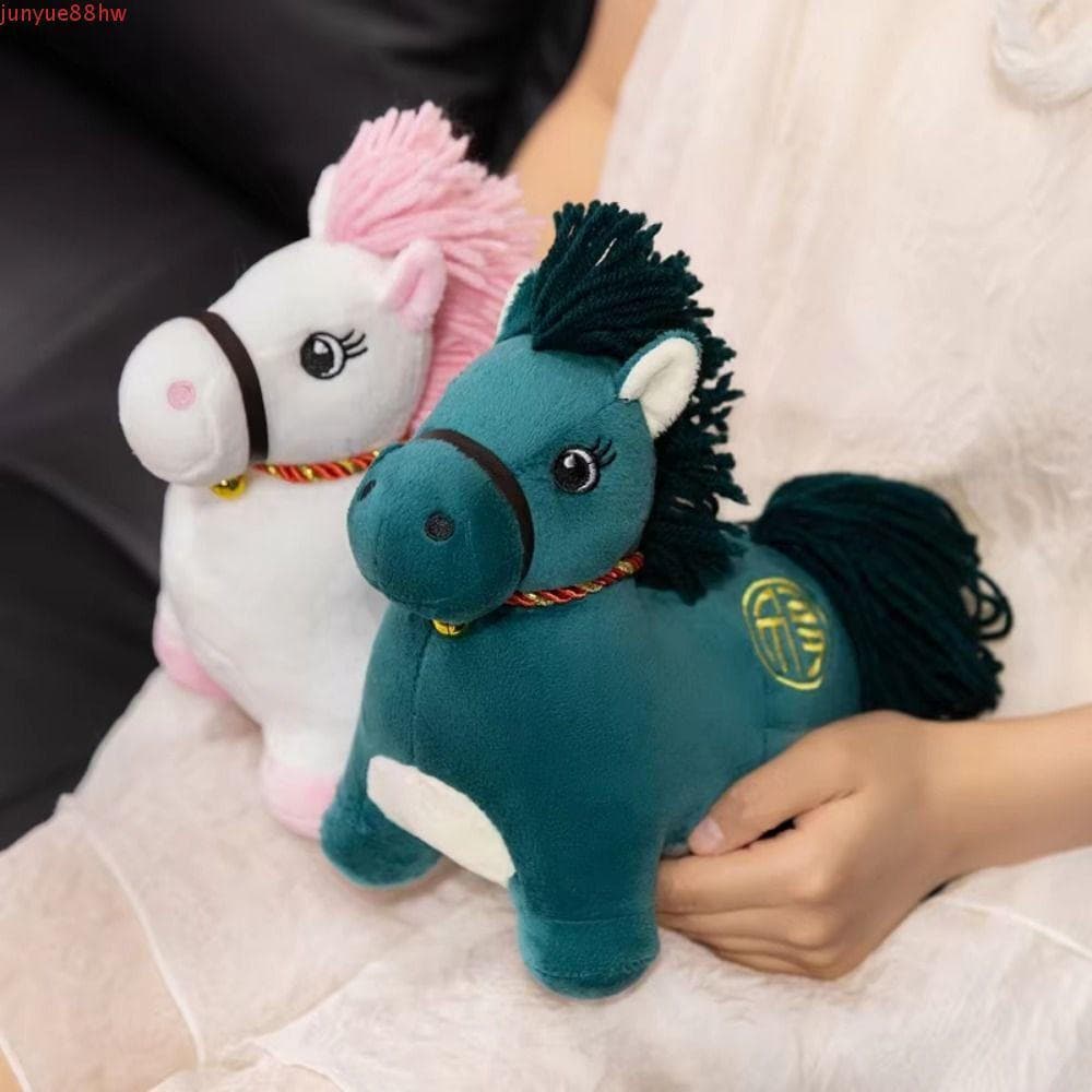 JUNYUE Boneca De Cavalo De Pelúcia , 2026 Ano Carta Impressão Estatueta Do Zodíaco , Brinquedos De Animais De Pônei Maci