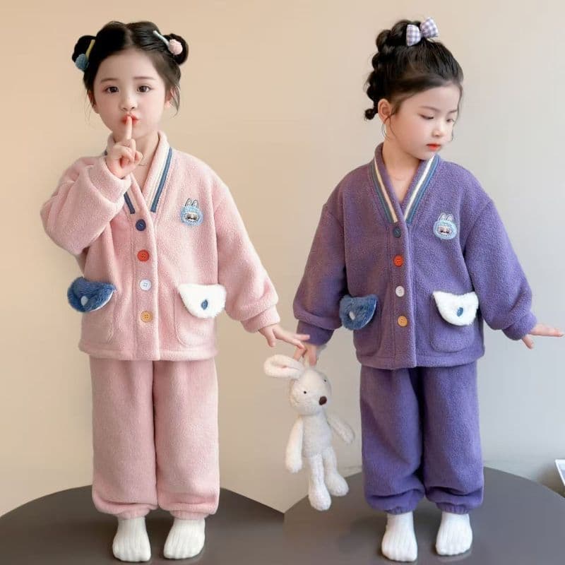 Crianças ças roupas meninas roupas pijamas neve velo outono inverno engrossado médio pequeno crianças meninas crian