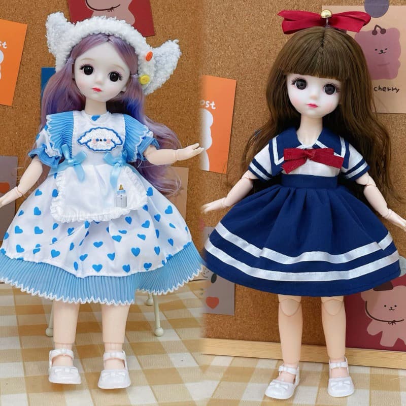 Boneca 9IFE 30CM com Roupas, 20 Articulações Ativas, Boneca BJD 1/6 com Maquiagem para Presente de Aniversário Infantil