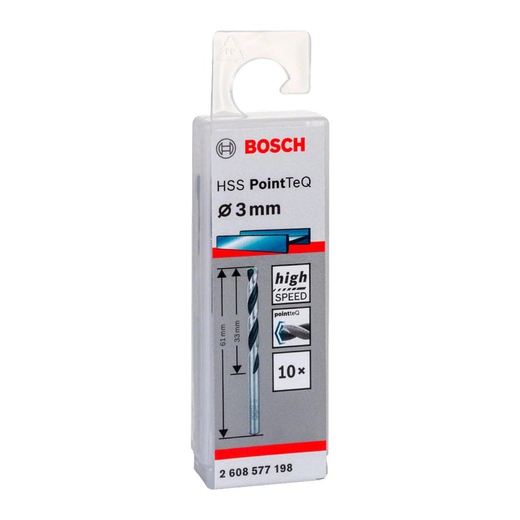 Broca Metal Bosch Aço Rápido Hss-Pointteq 3,0mm 10 Peças
