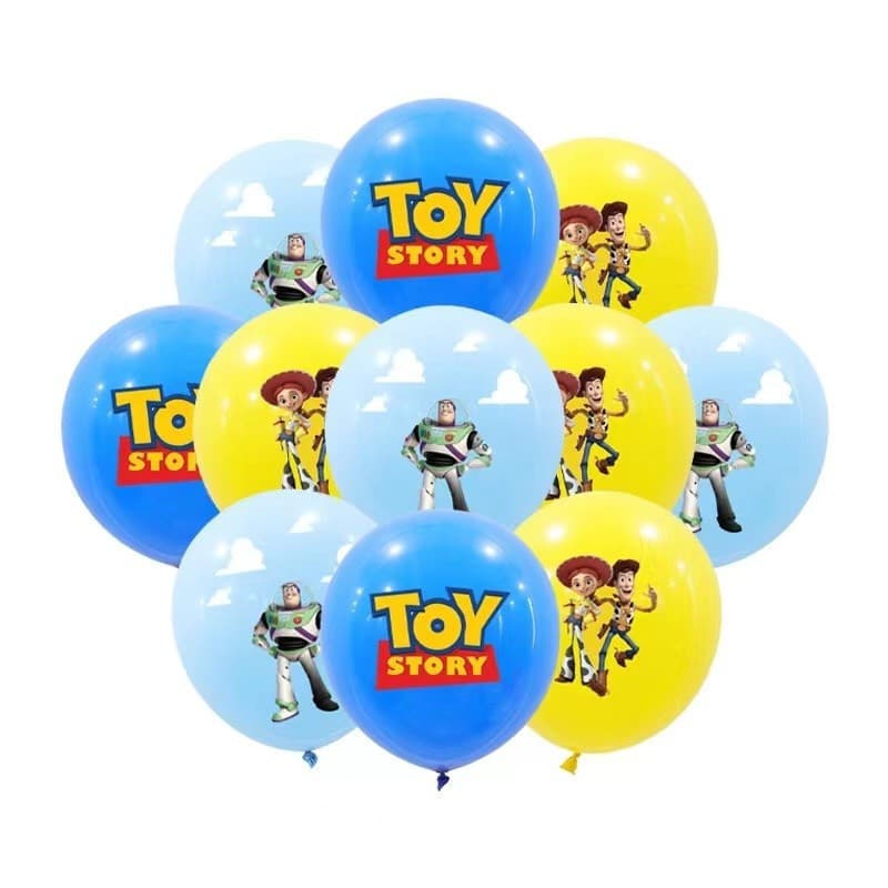 12 peças/lote de balões de látex de 12 polegadas do Toy Story, usados para decorações de aniversário infantil.   4BIN E1