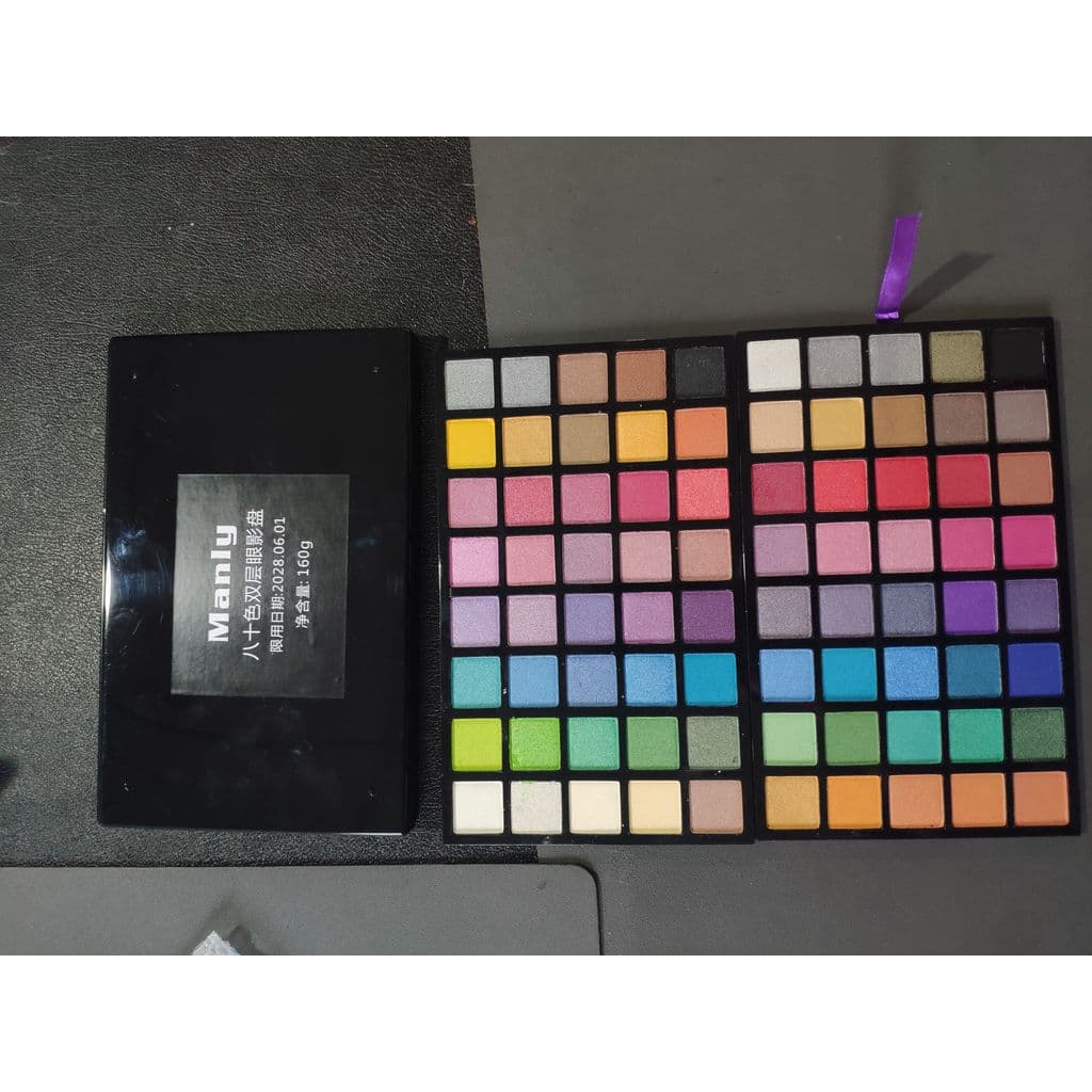 Paleta de sombras solúvel em água, 80 cores, camada dupla, cor terra, cor mágica, perolada, fosca, palco, maquiagem, Sho