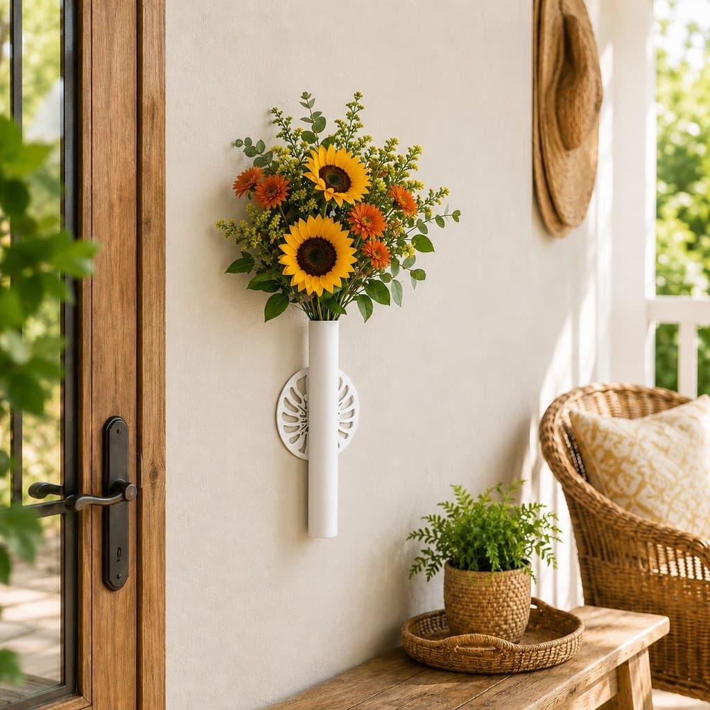 Suporte De Parede Tubinho Para Flor Artificial Ferro Com Fita Dupla Face 10 12 15 20cm