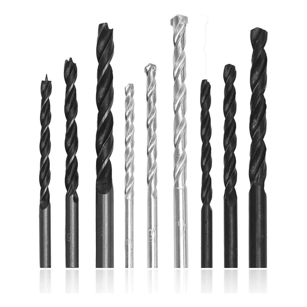 Jogo Brocas 9pcs Furadeira Madeira Concreto Metal 5 6 8mm