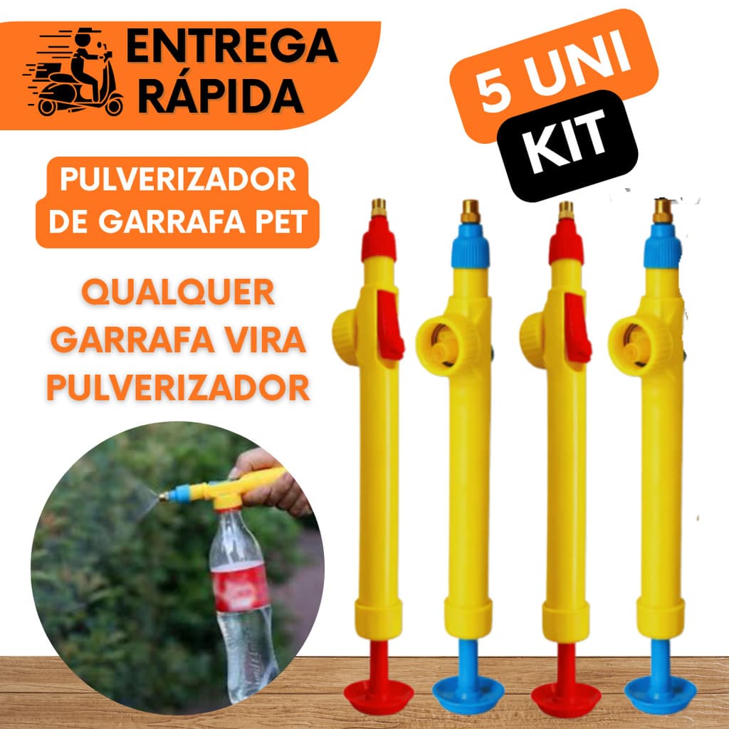 BORRIFADOR AGUA PRETINHO RODA GARRAFA PET BICO SPRAY MANUAL PULVERIZADOR PLANTA HORTA SPLAY CARRO