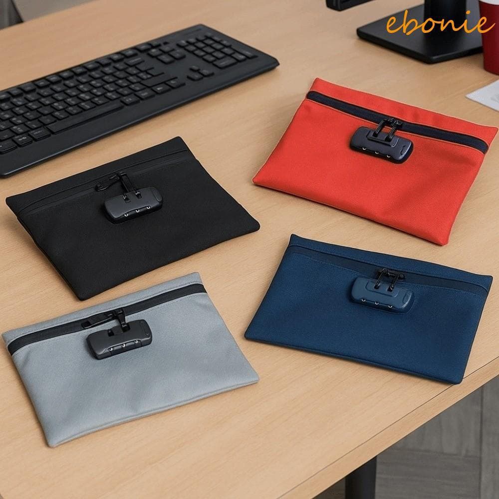 Bolsa De Dinheiro EBONIE Com Trava , Travamento Portátil De Combinação À Prova D'água Para Documentos De Segurança Em Lo