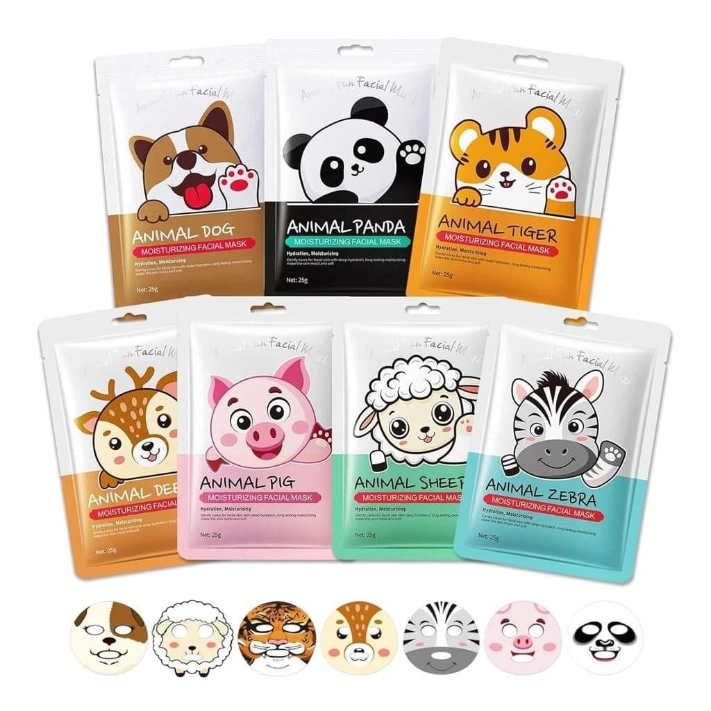 7 Pacotes de Máscaras Faciais com Design de Personagens de Animais Fofos, Máscaras de Spa de Hidratação Profunda para To