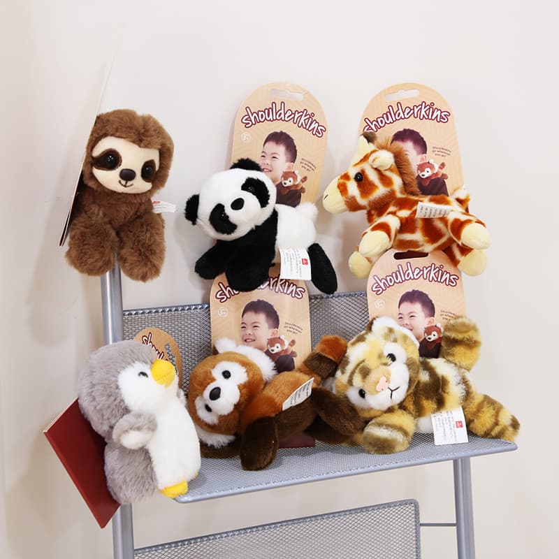 Genuíno em pé ombro boneca pinguim brinquedo de pelúcia dos desenhos animados tigre pendurado ombro magnético Panda polv