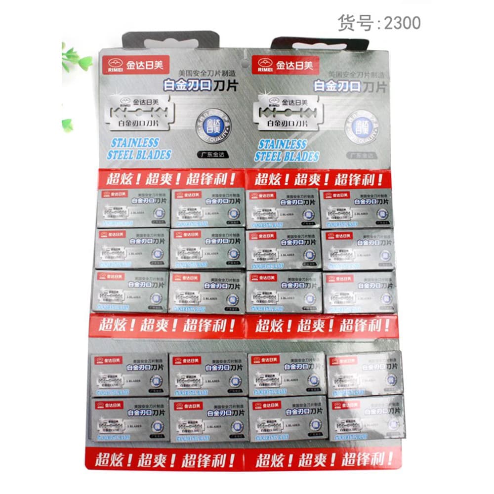 Jinda Japonês Americano 2300 Platinum Blade Lâmina de barbear dupla face Pacote de 100 peças