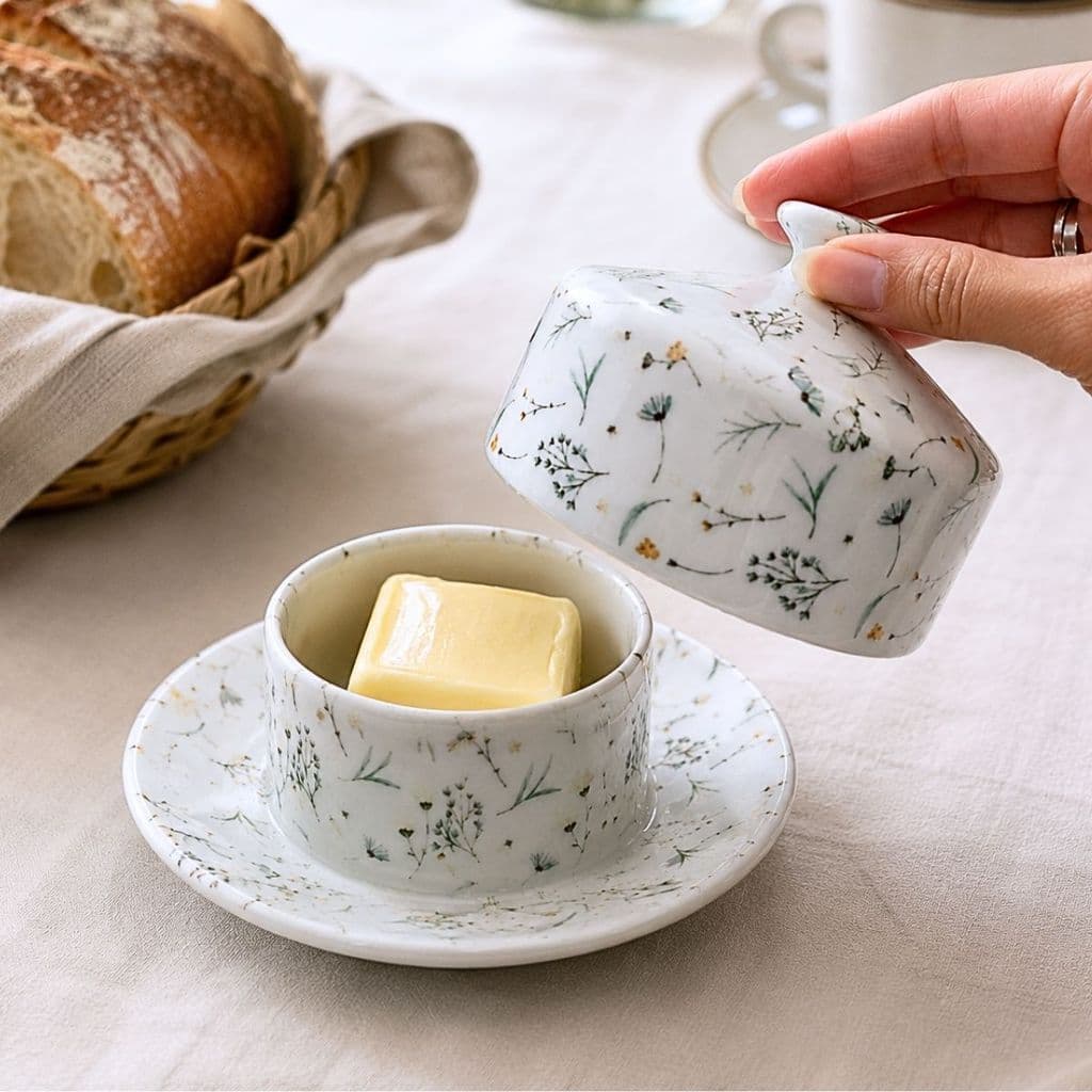 Manteigueira Pires 150ml - Porcelana Decorada Arabesco