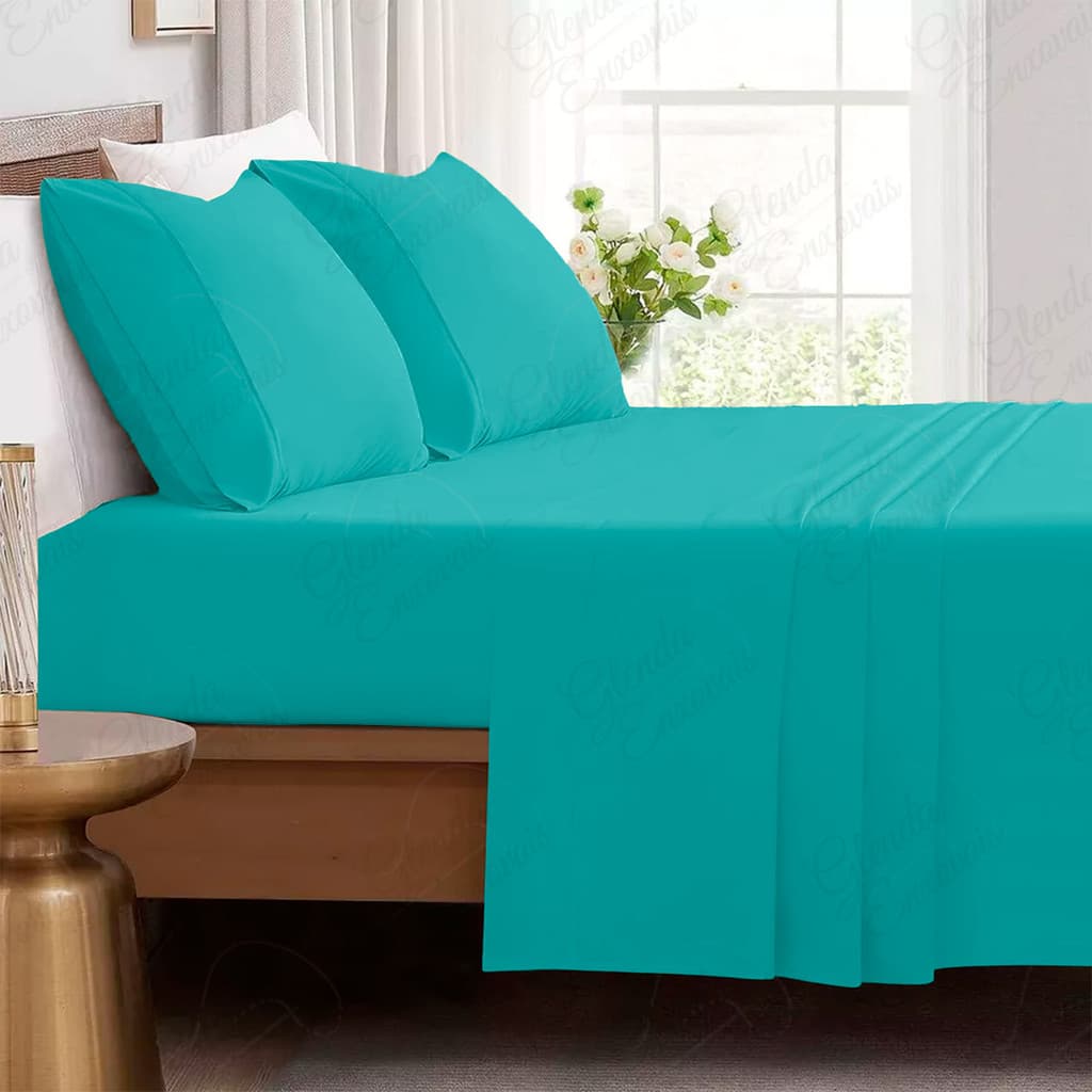 Lençol de Cobrir Padrão/Casal + 2 Fronhas Ponto Palito percal Flex Super Macio- 3 PCS