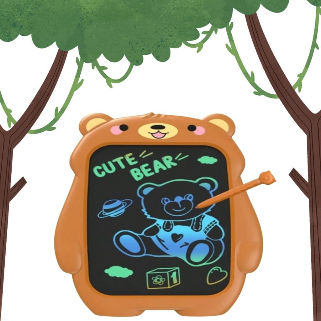 Tablet Lousa Mágica Infantil 12 Polegadas LCD Desenho Colorido Reutilizável Educativo Crianças Urso