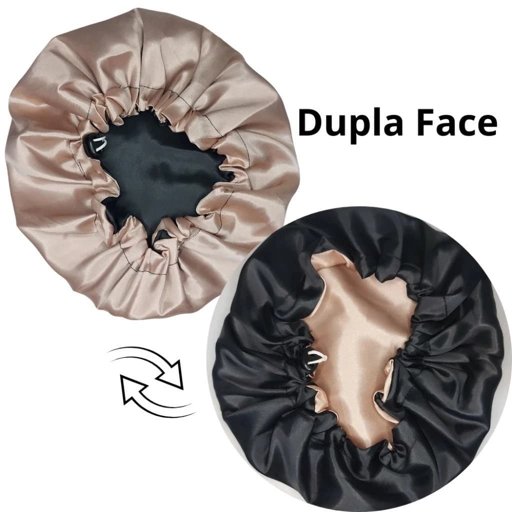 Touca de Cetim Dupla Face Ajustável | Redução de Frizz | Conforto e Proteção Capilar