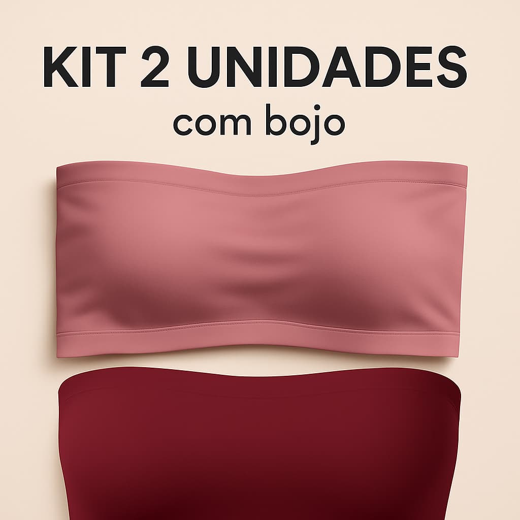 KIT 2 Top Fitness Feminino Cropped Faixa Sutiã Tomara Que Caia  COM BOJO