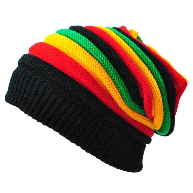 Men's and Women's European and American Popular Autumn and Winter Jamaica Reggae Hats Colorful Striped Long Rainbow Knit
