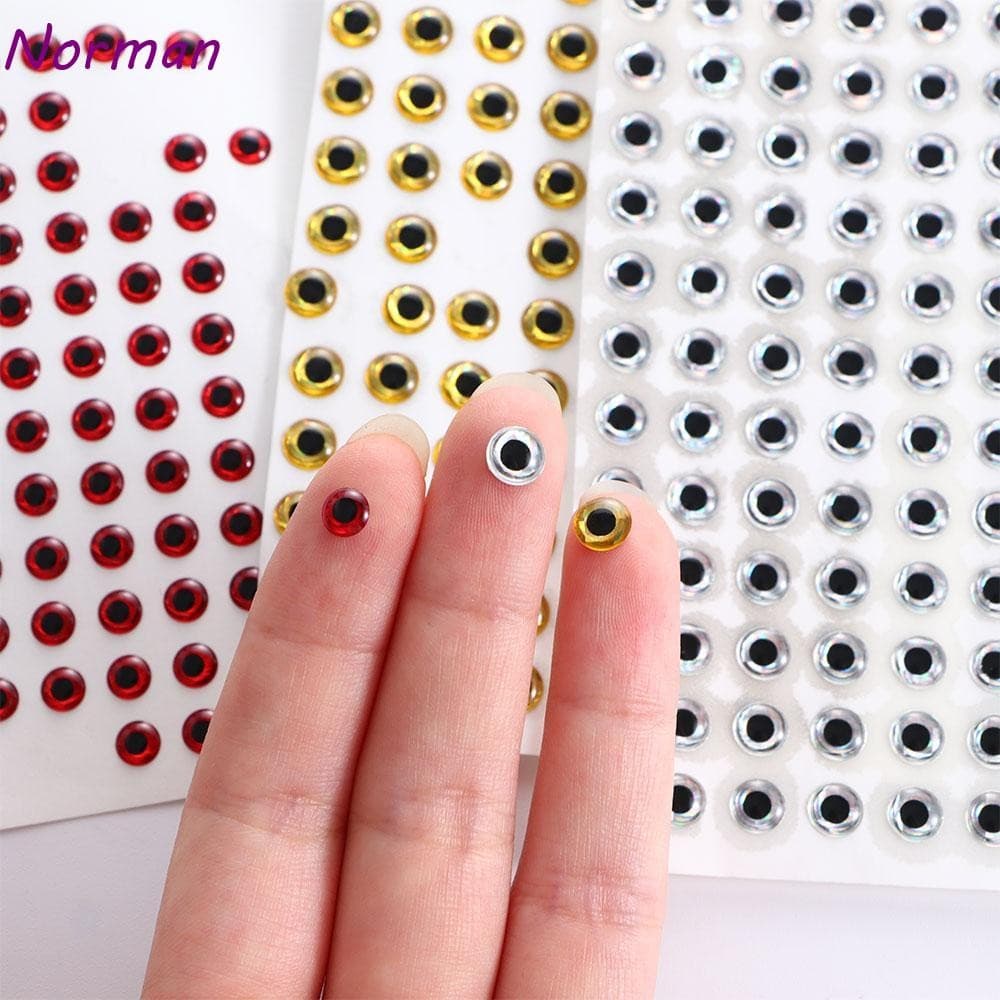 NORMAN 3D Olhos De Peixe 100 Pçs/Lote Pesca Com Mosca Adesivo Simulação 3mm 4mm 5mm 6mm Equipamento De DIY