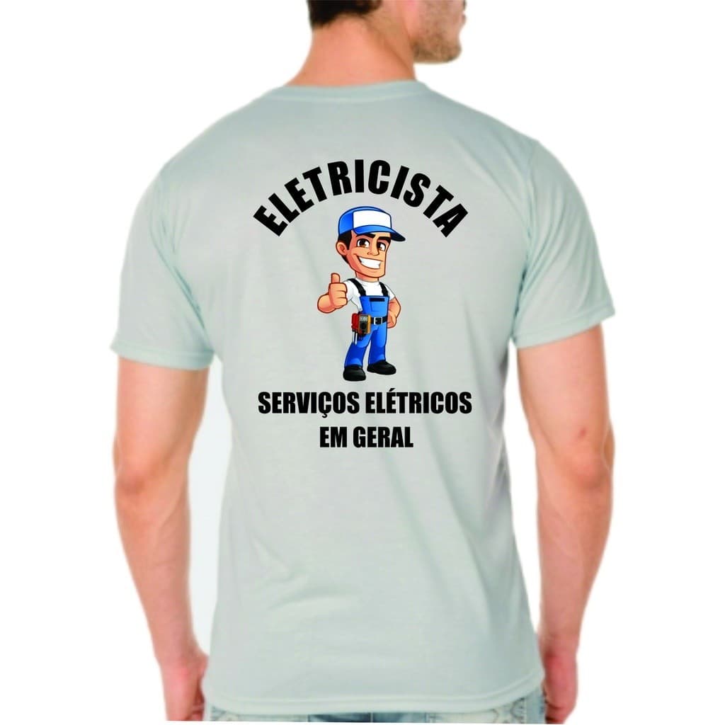 Camiseta Profissional Estampada Eletricista Uniforme Empresa Trabalho Confortável