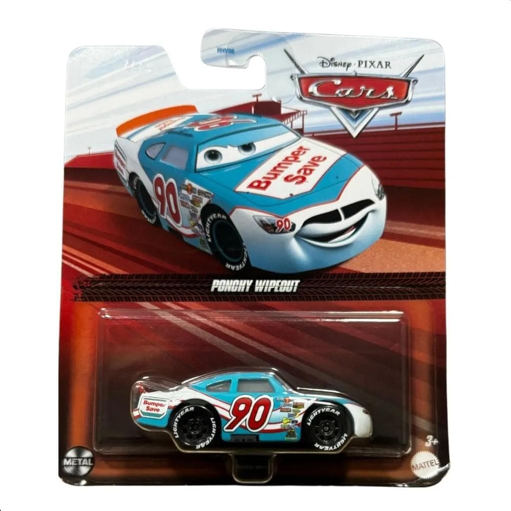 Carrinho Disney Pixar Cars Ponchy Wipeout Veículo Metálico 1:55 Colecionável Mattel Original