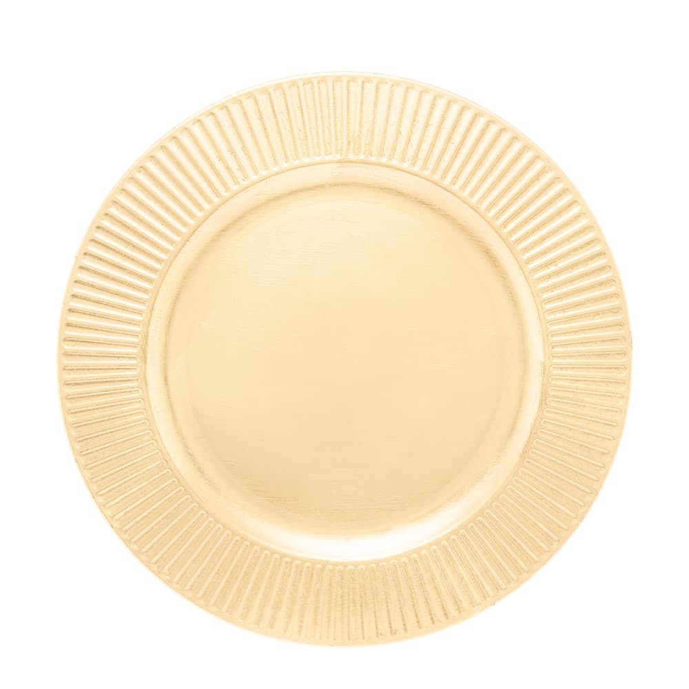 Sousplat de Mesa Redondo Primer Dourado Plástico Lyor 33cm