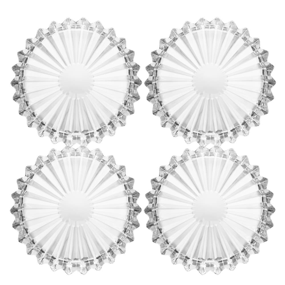 Jogo 4 Prato para Petisco de Cristal Decorativo Geneva Wolff 14cm