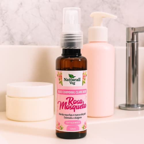 Óleo Rosa Mosqueta Corporal Spray Clareador Estimula Colágeno Clareia Manchas 120ml