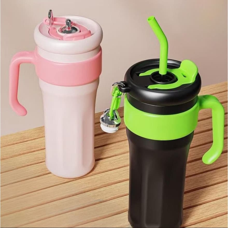 Copo Térmico Inox 1100ML com Canudo – Ideal para Academia e Viagem