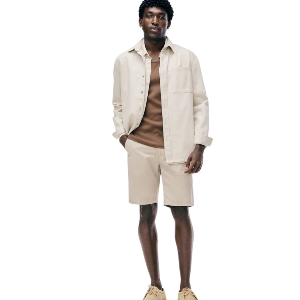 Bermuda Hering Masculina Chinos Sarja Bege