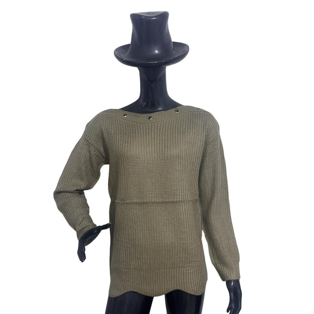 Blusa feminina suéter tricô manga longa inverno casual confortável REF 8250 PLUSH