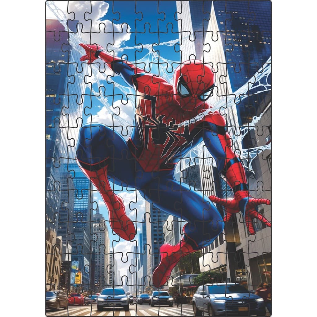 Quebra-cabeça Infantil Educacional feito em Madeira (MDF) Homem Aranha 20X28 cm 100 peças