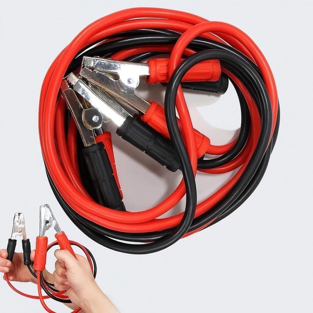 Kit 2 Cabos Chupeta Bateria Alta Condutividade Garras Isoladas Carros Motos Emergência Recarga