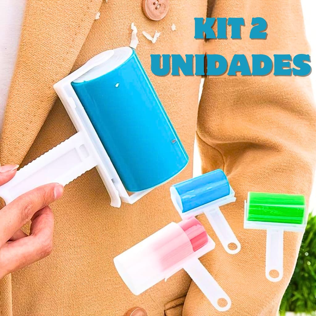 KIT 2 UNIDADES Rolo Tira Pelos De Silicone Lavável
