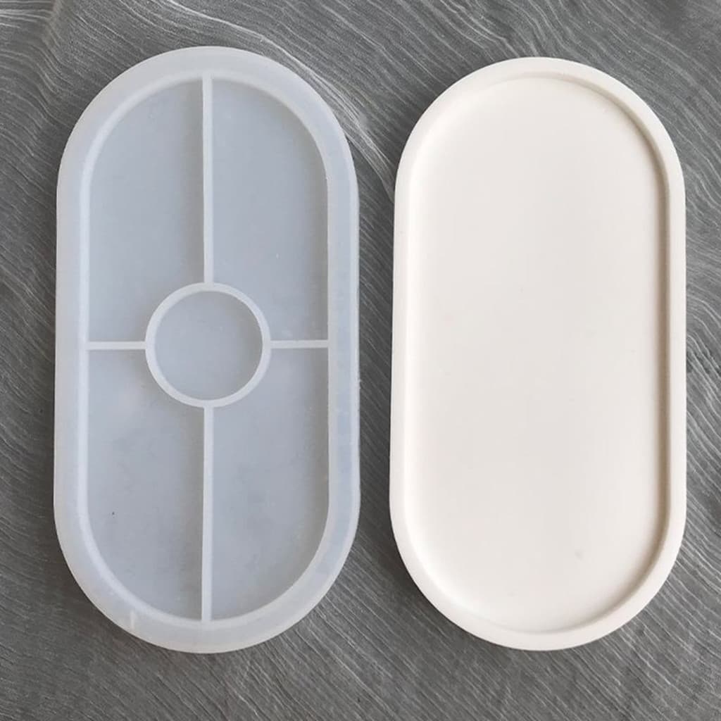 Molde Silicone Bandeja Oval Resina Gesso Cimento