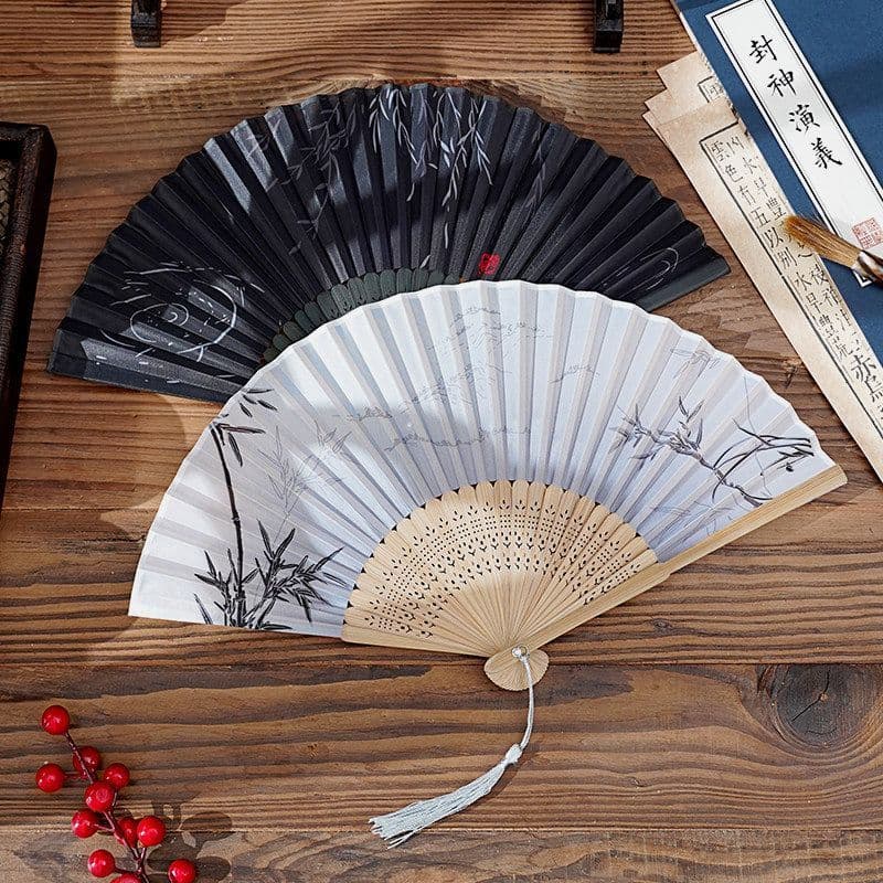 Ventilador estilo antigo ventilador dobrável estilo chinês dança crianças verão Hanfu feminino Cheongsam pintura a tinta