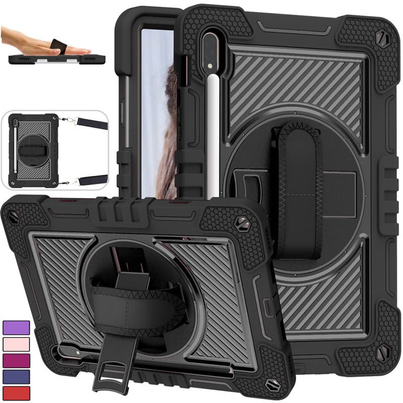 Capa Robusta À Prova De Choque Com Suporte De Rotação 360 Alça/De Ombro Para Samung Tab S10 FE + , S11/S10 +/S9 S8 S7 Li
