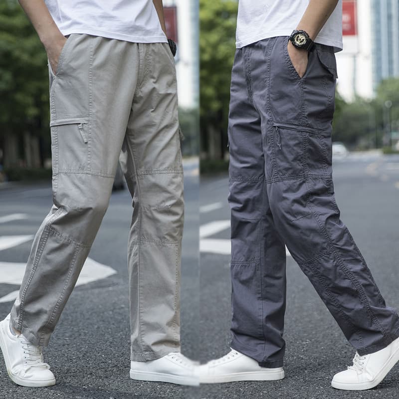 Macacão com vários bolsos masculino solto verão pessoas gordas Plus Size calças casuais calças ao ar livre calças cara g