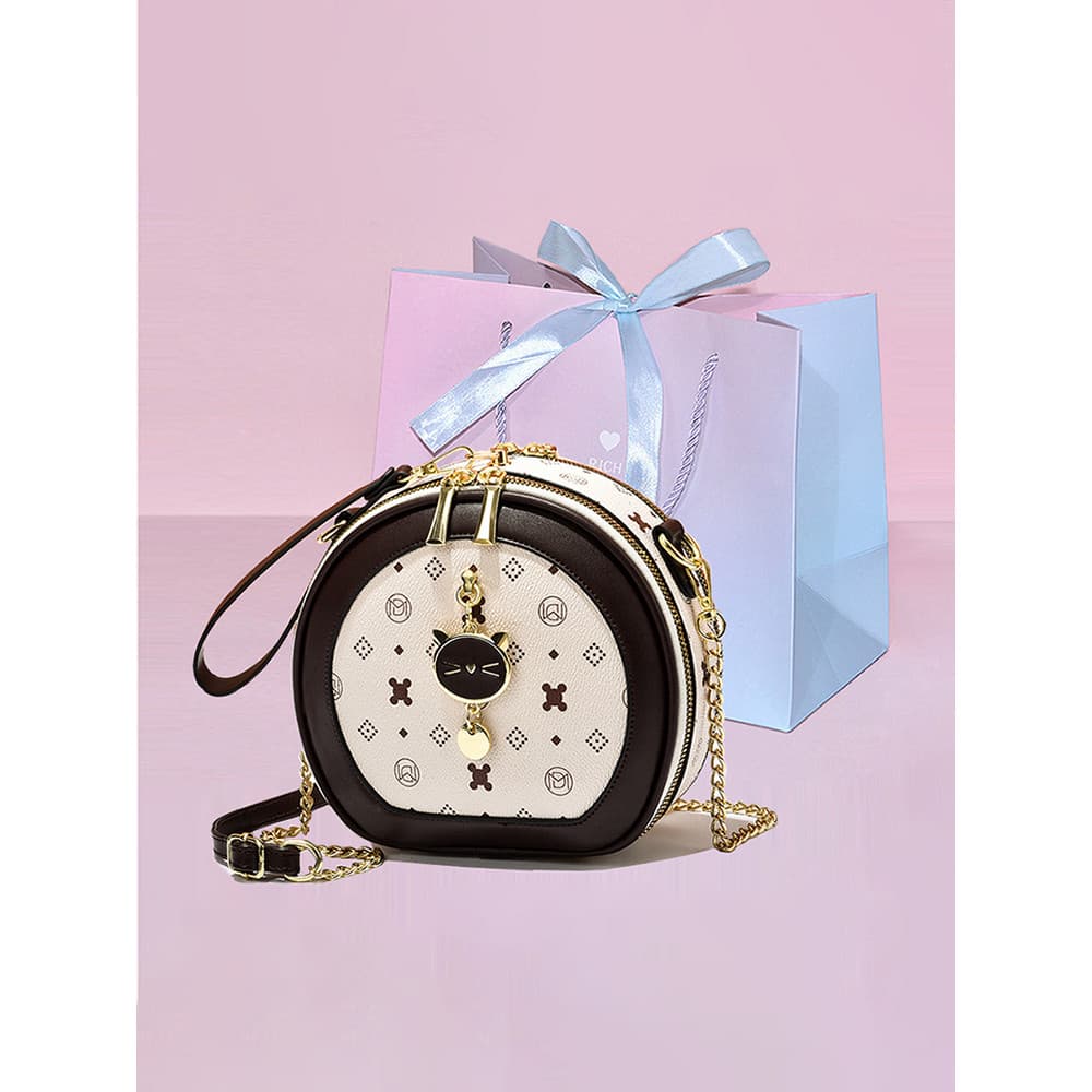 Presentes de aniversário meninas prático bonito requintado pequeno saco redondo enviar meninas saco do mensageiro pequen
