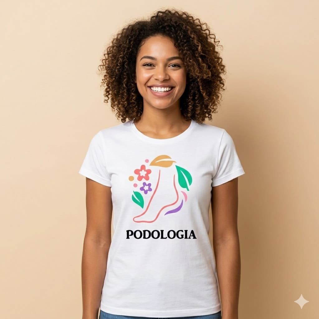 Camiseta Podologia Baby Look  Blusa Variados Tipos 04P4