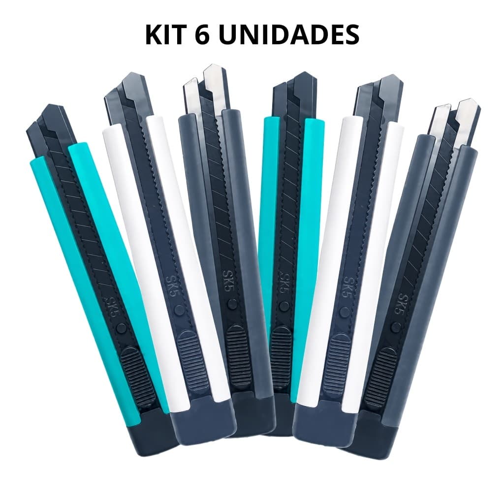 Kit 6 Estiletes 18mm Lamina SK5 ABS Profissional 3 Laminas Lotus 1870