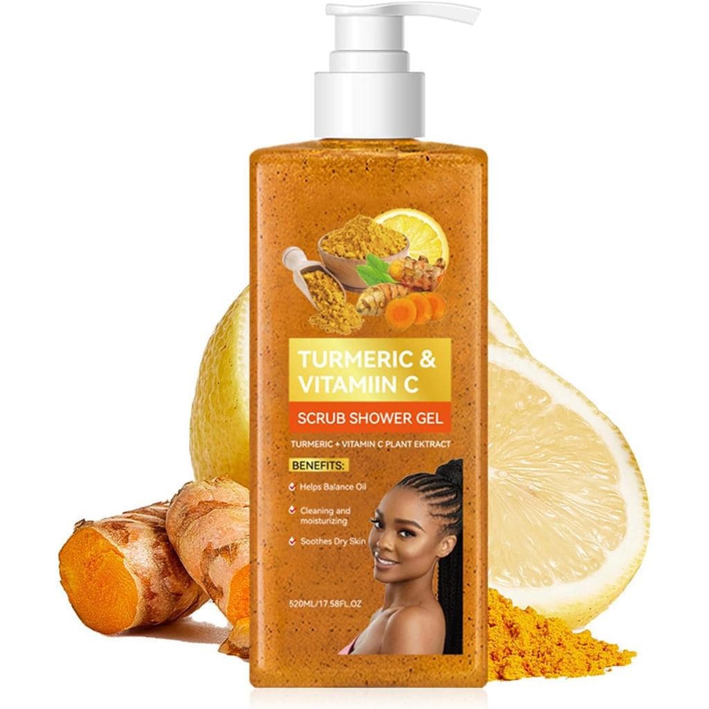 Gel Esfoliante Corporal de Cúrcuma e Vitamina C, gel de banho esfoliante unissex para remoção de acne, produto esfoliant