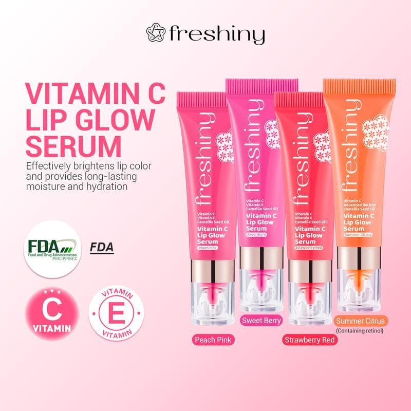 Mudança de Cor Inteligente |   [Efeito Duplo Dia e Noite] [1 unidade] Freshiny Vc Tinted Lip Serum 8g Vitamina C + Óleo