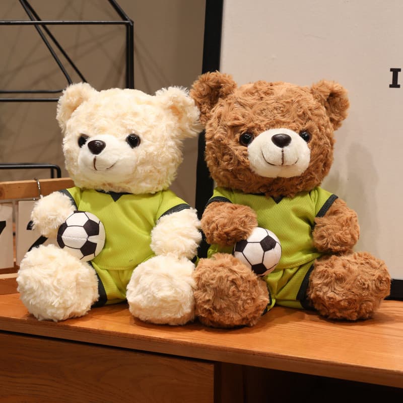 Copa do mundo camisa de futebol urso boneca brinquedo de pelúcia travesseiro Ragdoll boneca casal presente de aniversári